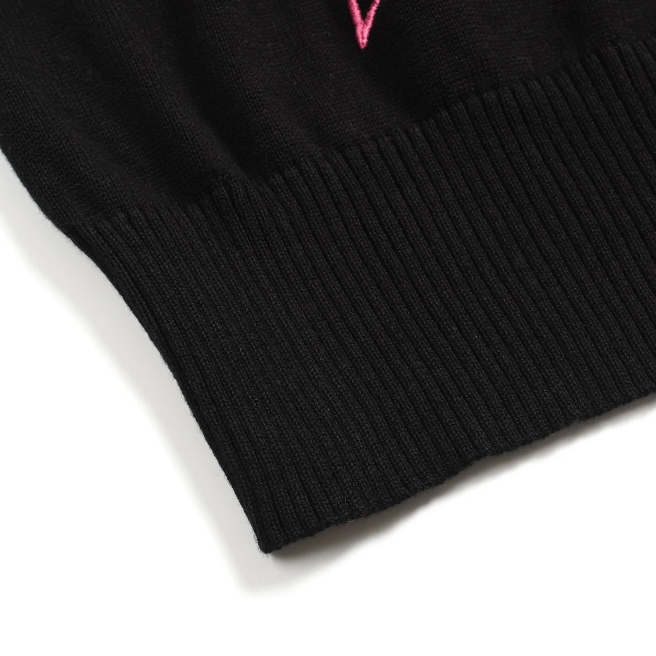 Women's black Retro Star Knitted Plaid Shoulder-Sleeved T-Shirt - Short Size - Image 7