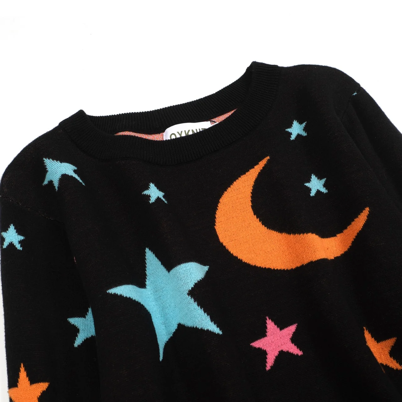 Women's black star moon jacquard knitwear - Image 10
