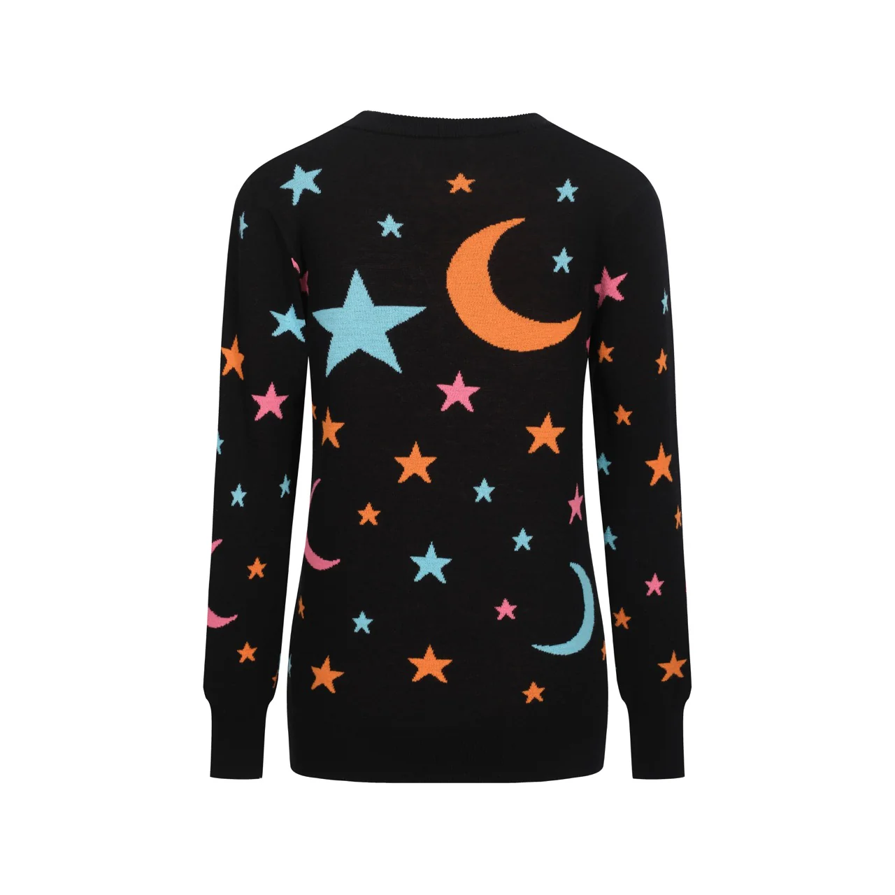Women's black star moon jacquard knitwear - Image 3