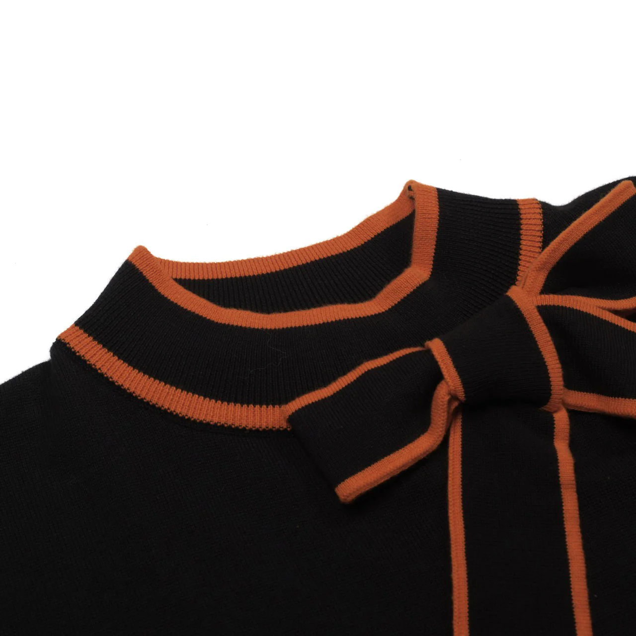Women's black street art retro fashion knit polo shirt - Image 2