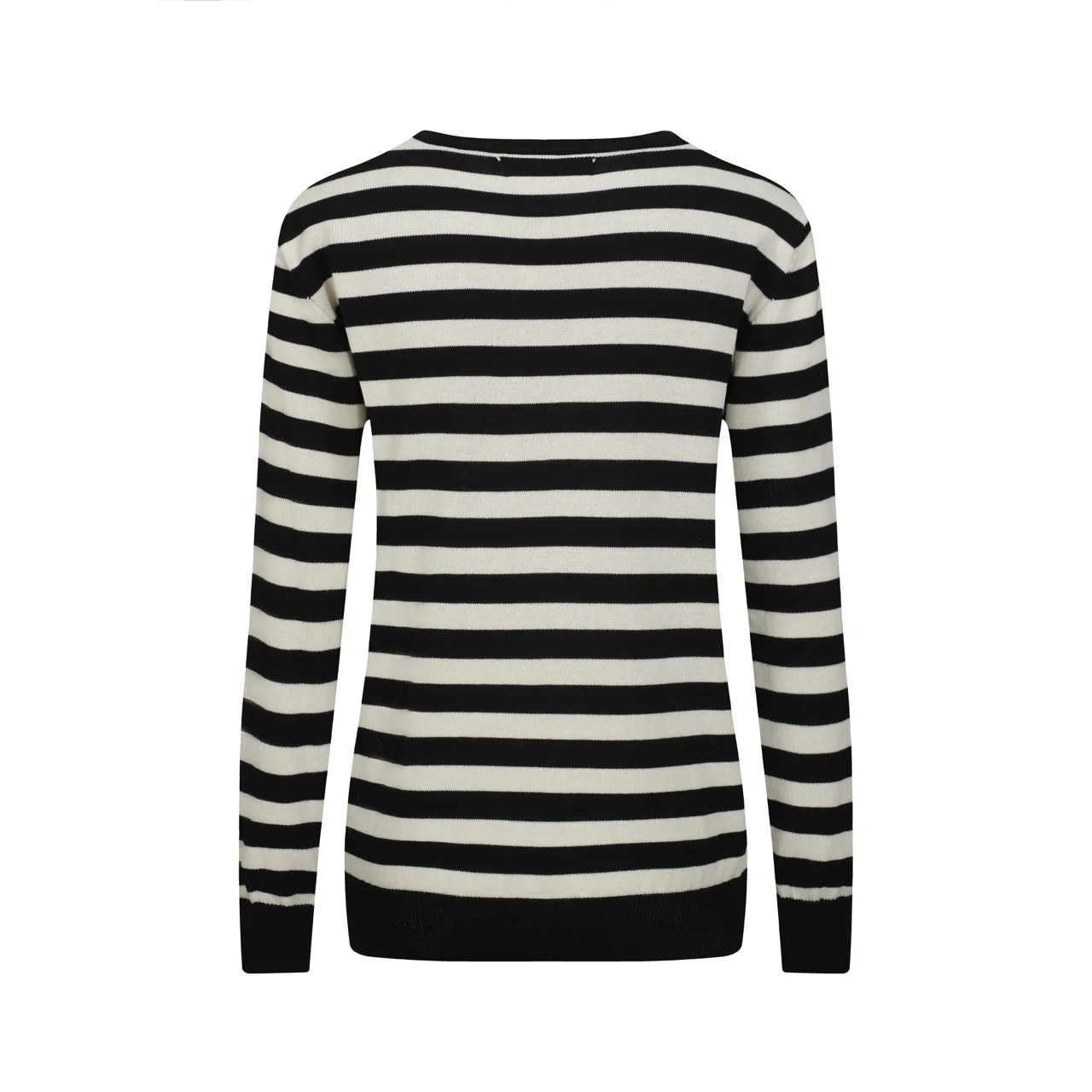 Women's black striped cat embroidered knitwear - Image 3