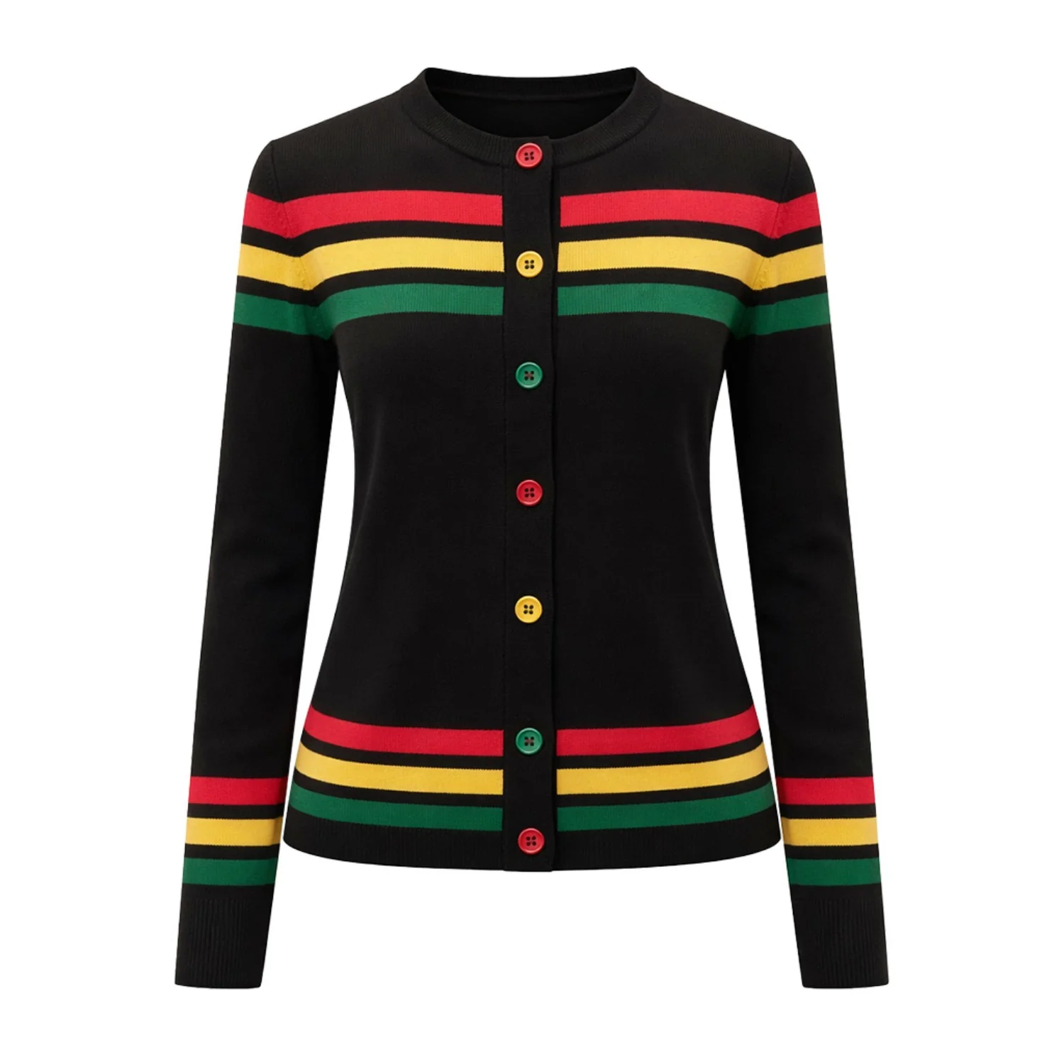 Women's black striped vintage Cardigan