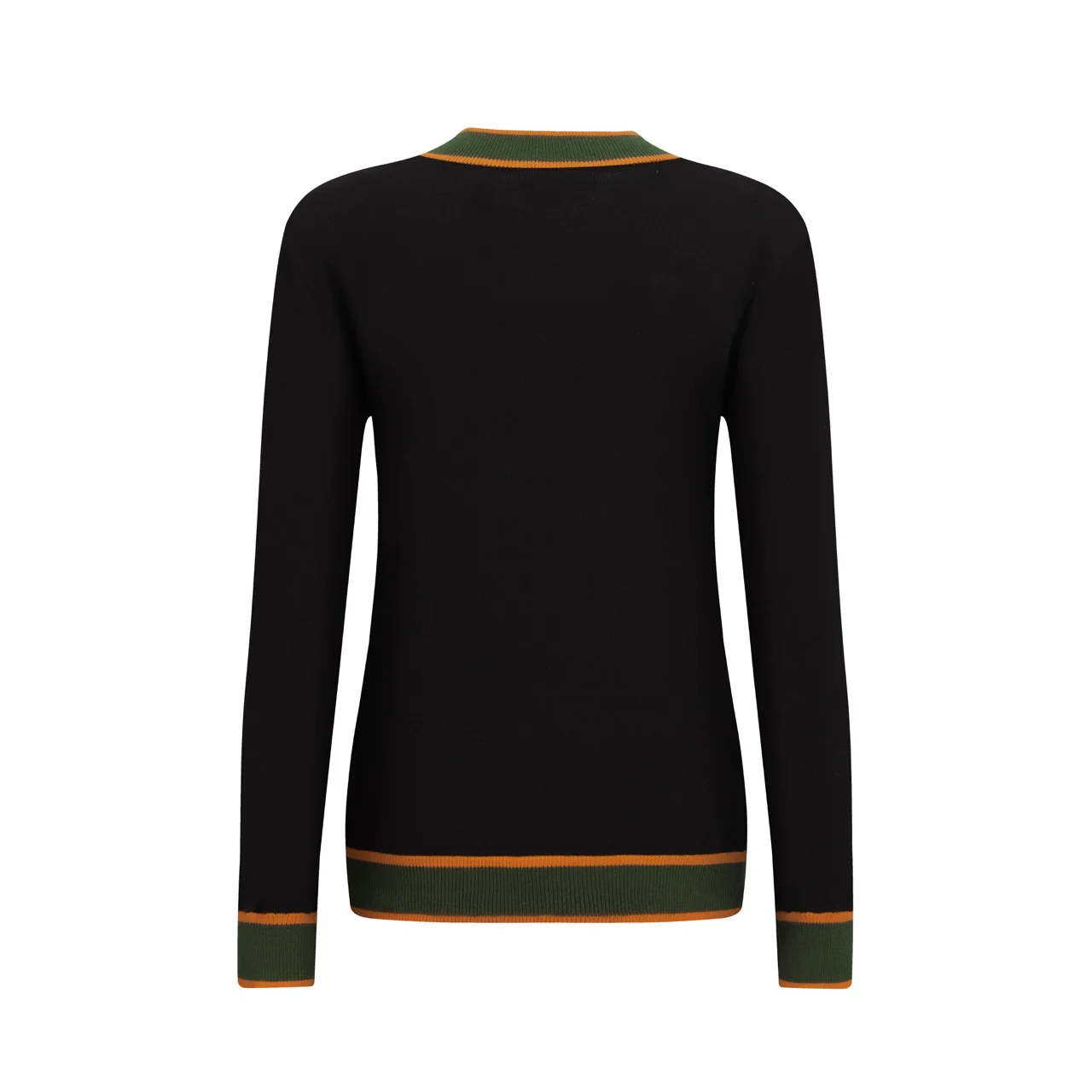 Women's black striped vintage fashion street knit Polo Shirt - Image 3
