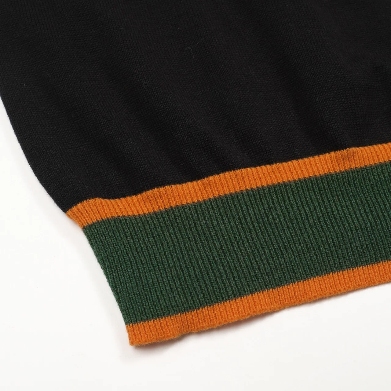 Women's black striped vintage fashion street knit Polo Shirt - Image 5