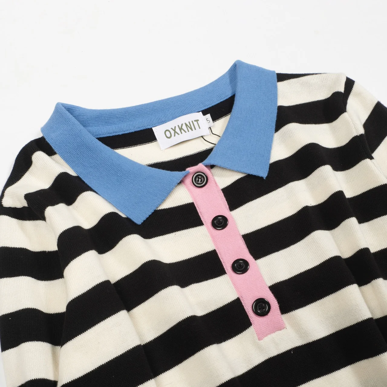 Women's black stripes vintage collage knitwear - Image 9