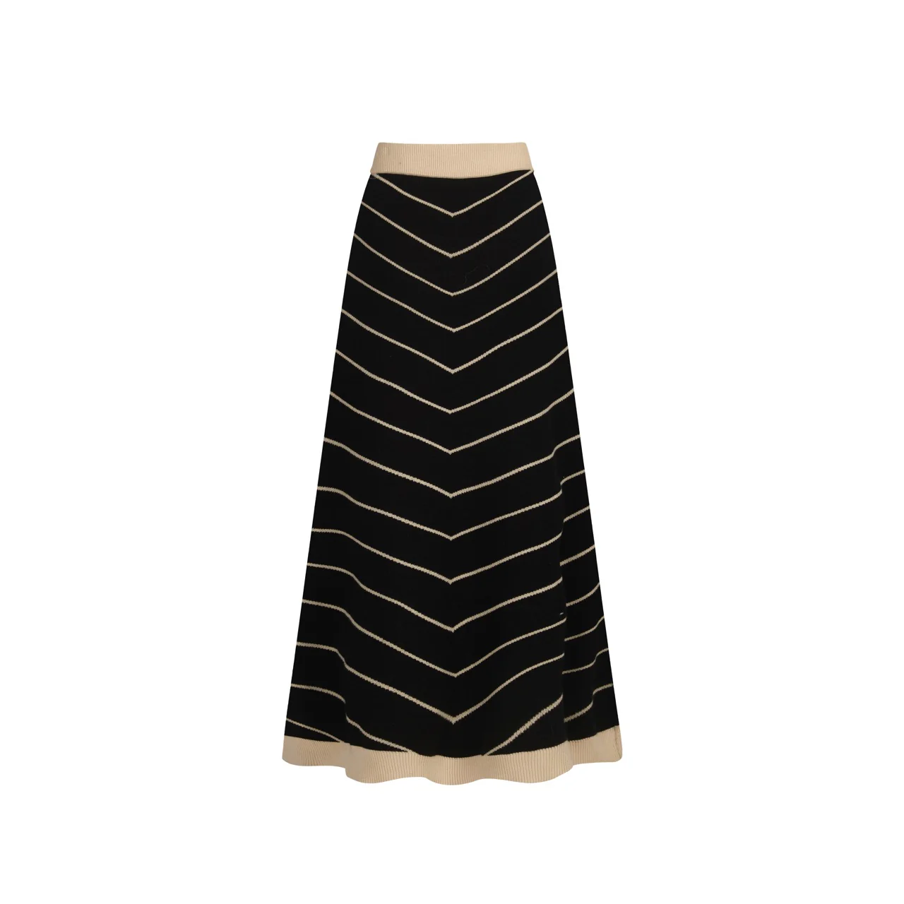Women's black vintage period casual knit skirt - Image 3