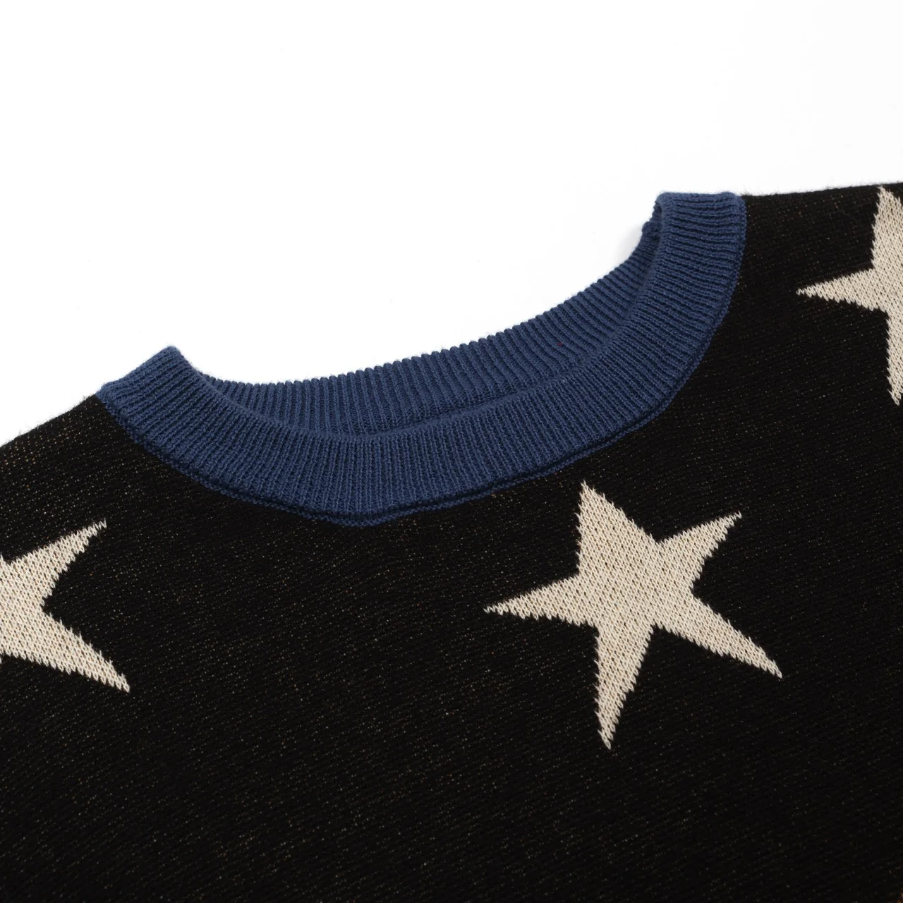 Women's black vintage star cheetah street fashion jacquard knit set - Image 11