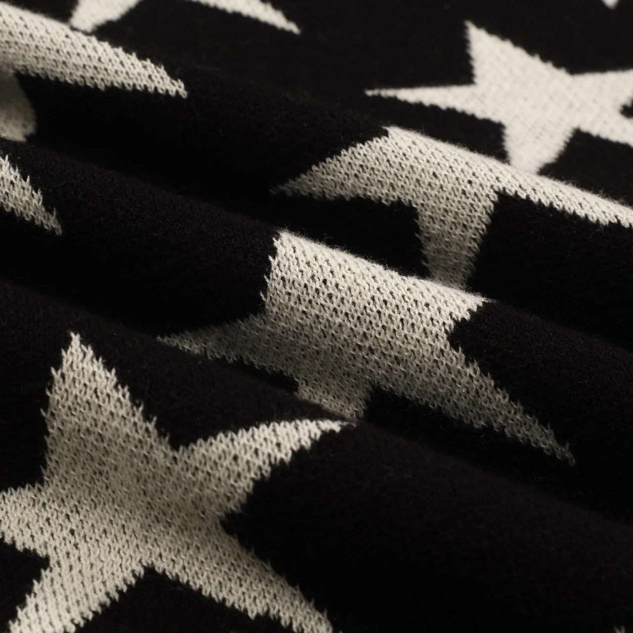 Women's black vintage star cheetah street fashion jacquard knit set - Image 8
