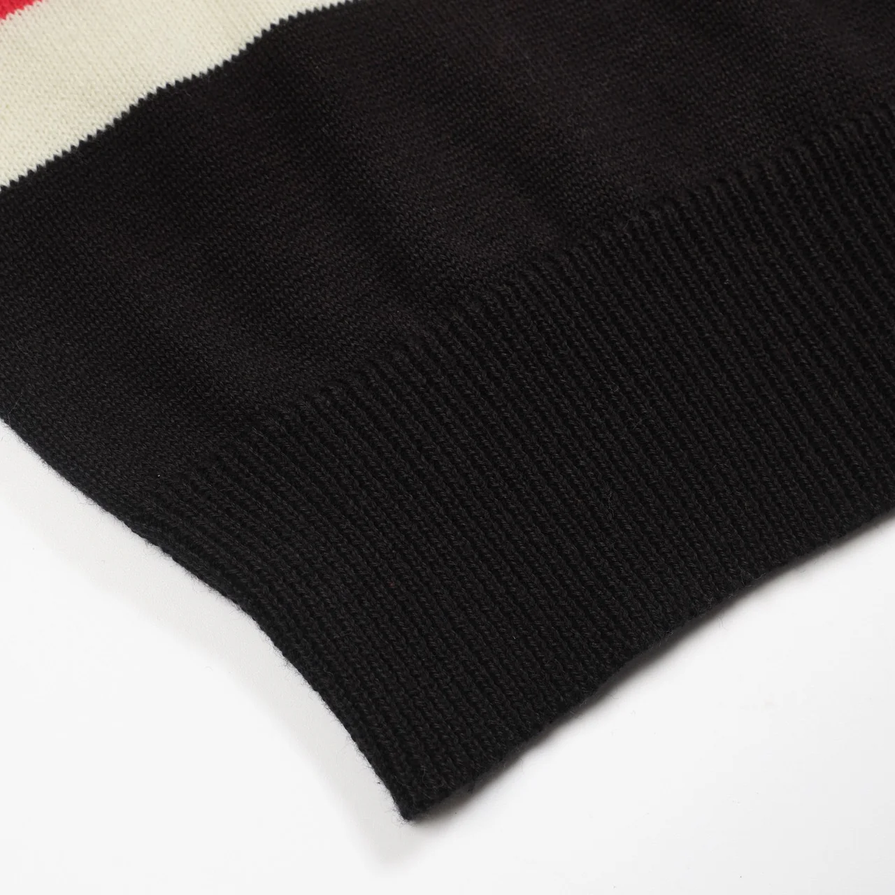 Women's black vintage striped love jacquard knitwear - Image 5