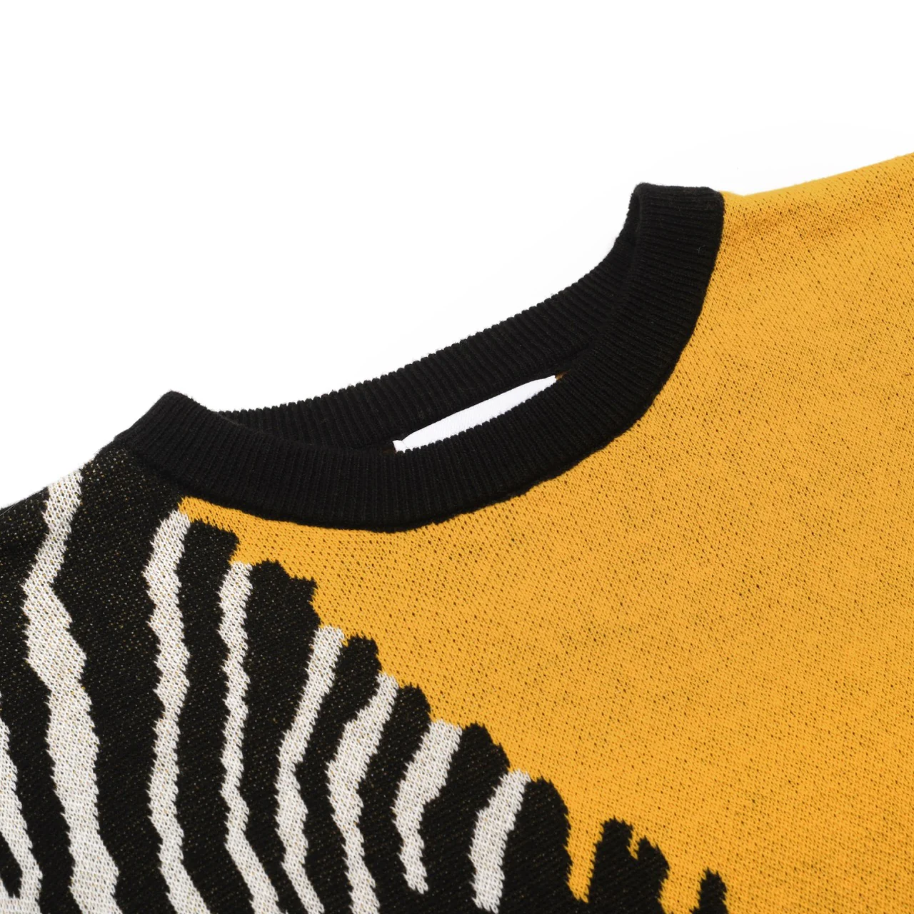 Women's black vintage striped small horse street fashion jacquard knit set - Image 12