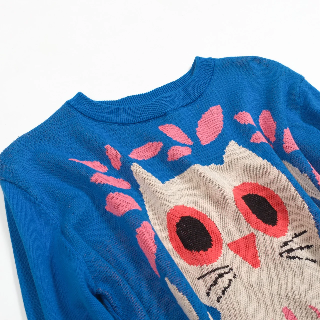 Women's blue bird animal jacquard knitwear - Image 10
