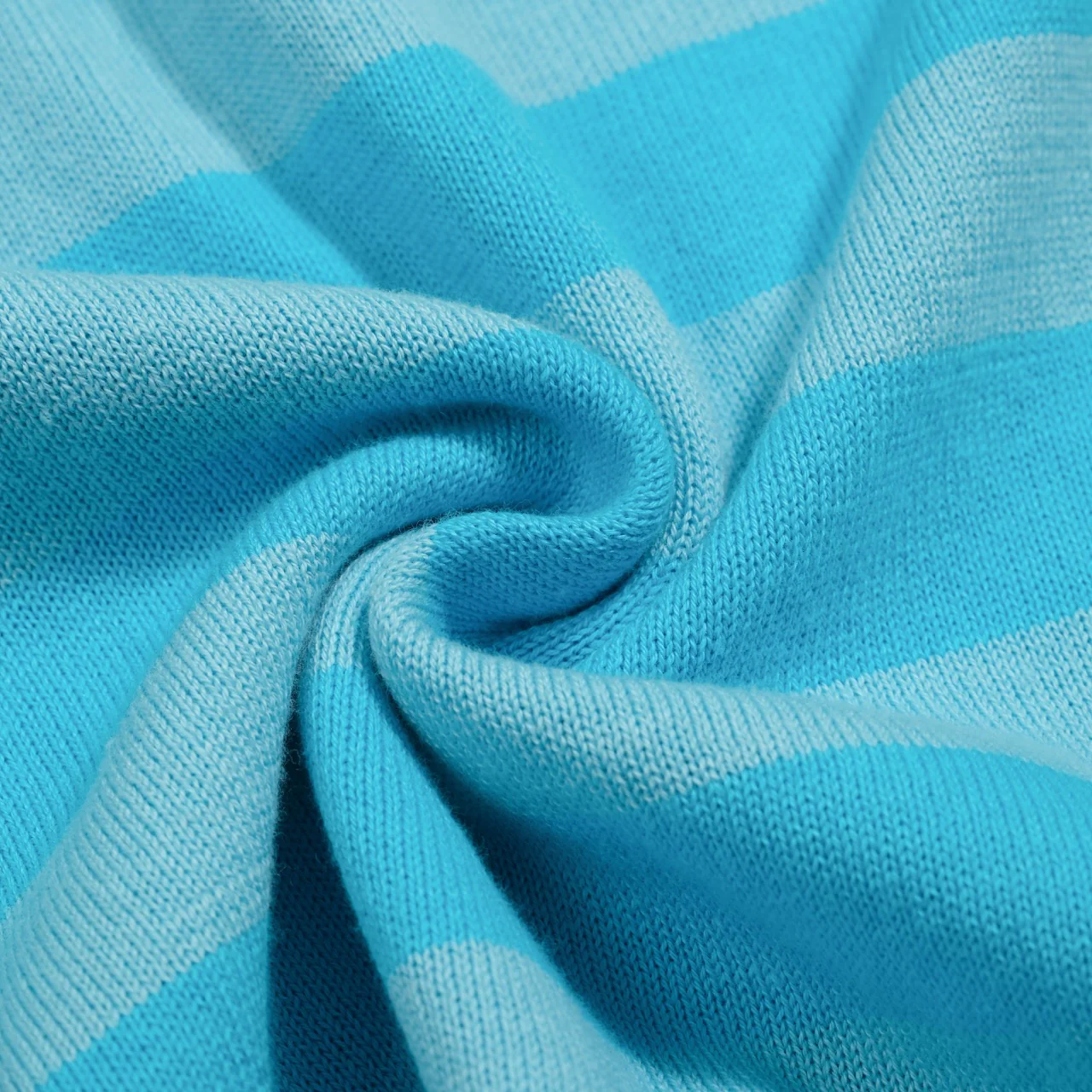 Women's blue striped Collage knitted bubble sleeve polo - Image 9