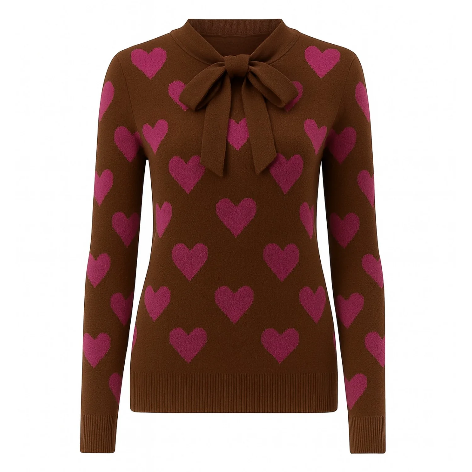 Women's brown polka dot vintage knitwear