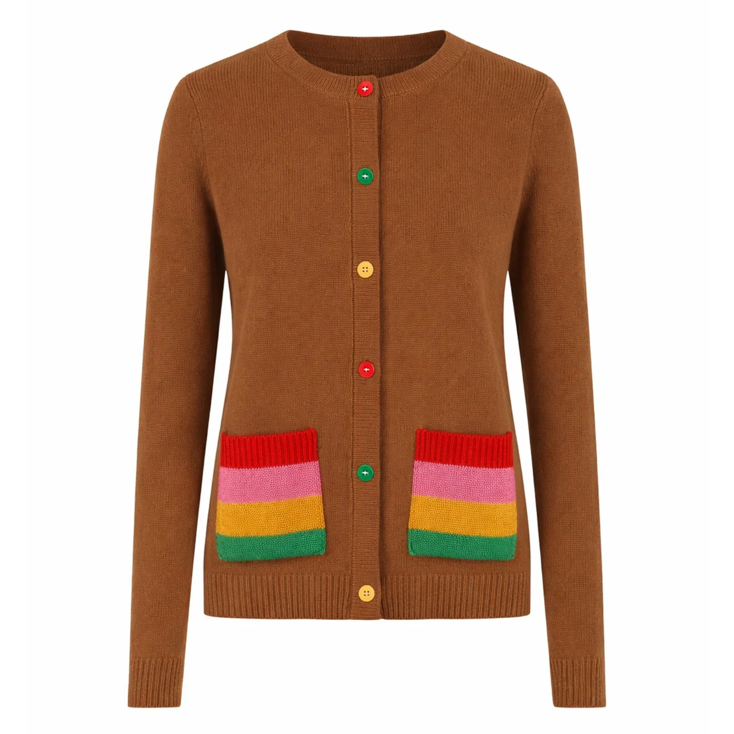 Women's Brown Vintage Knitted Cardigan