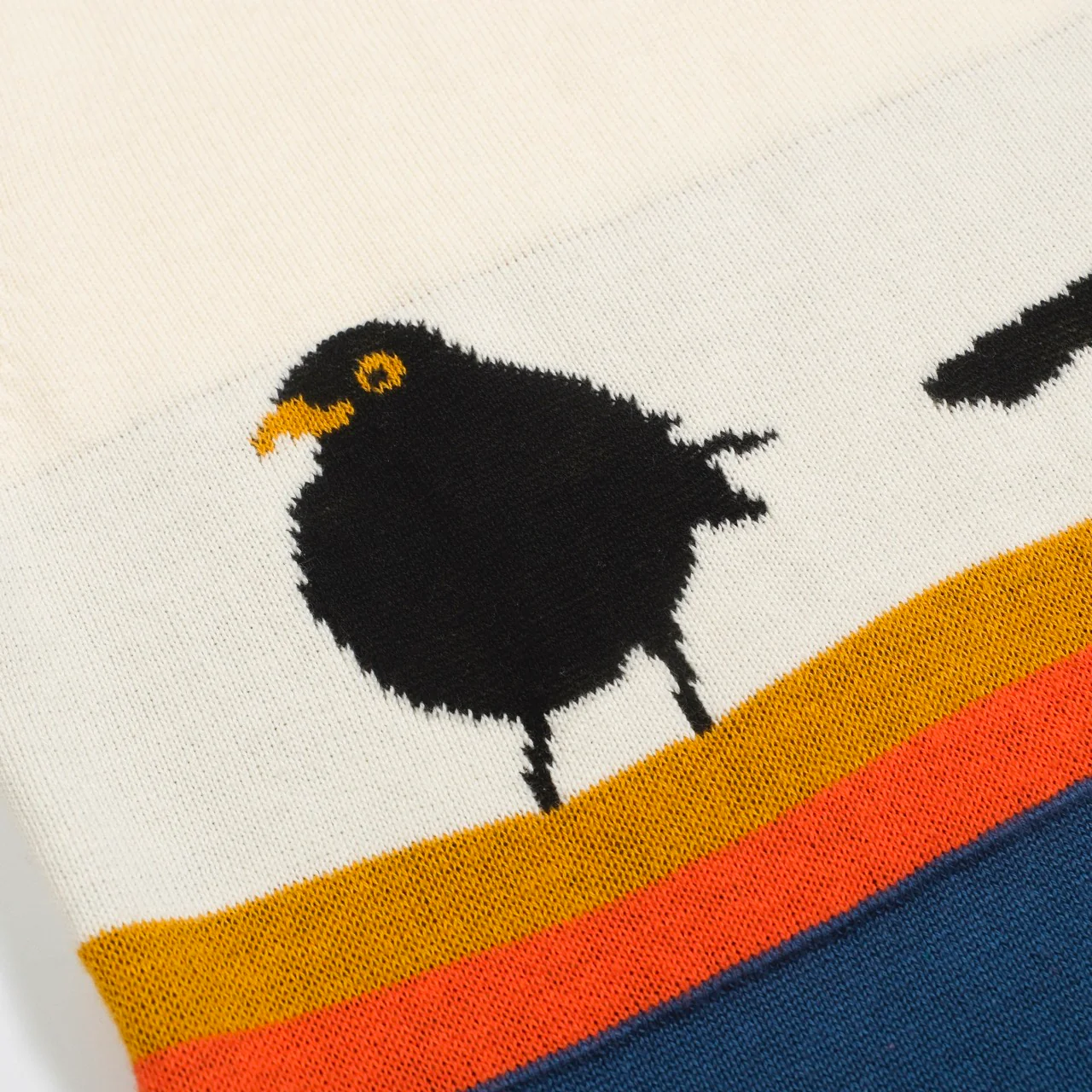 Women's color matching cute bird striped art knitwear - Image 2