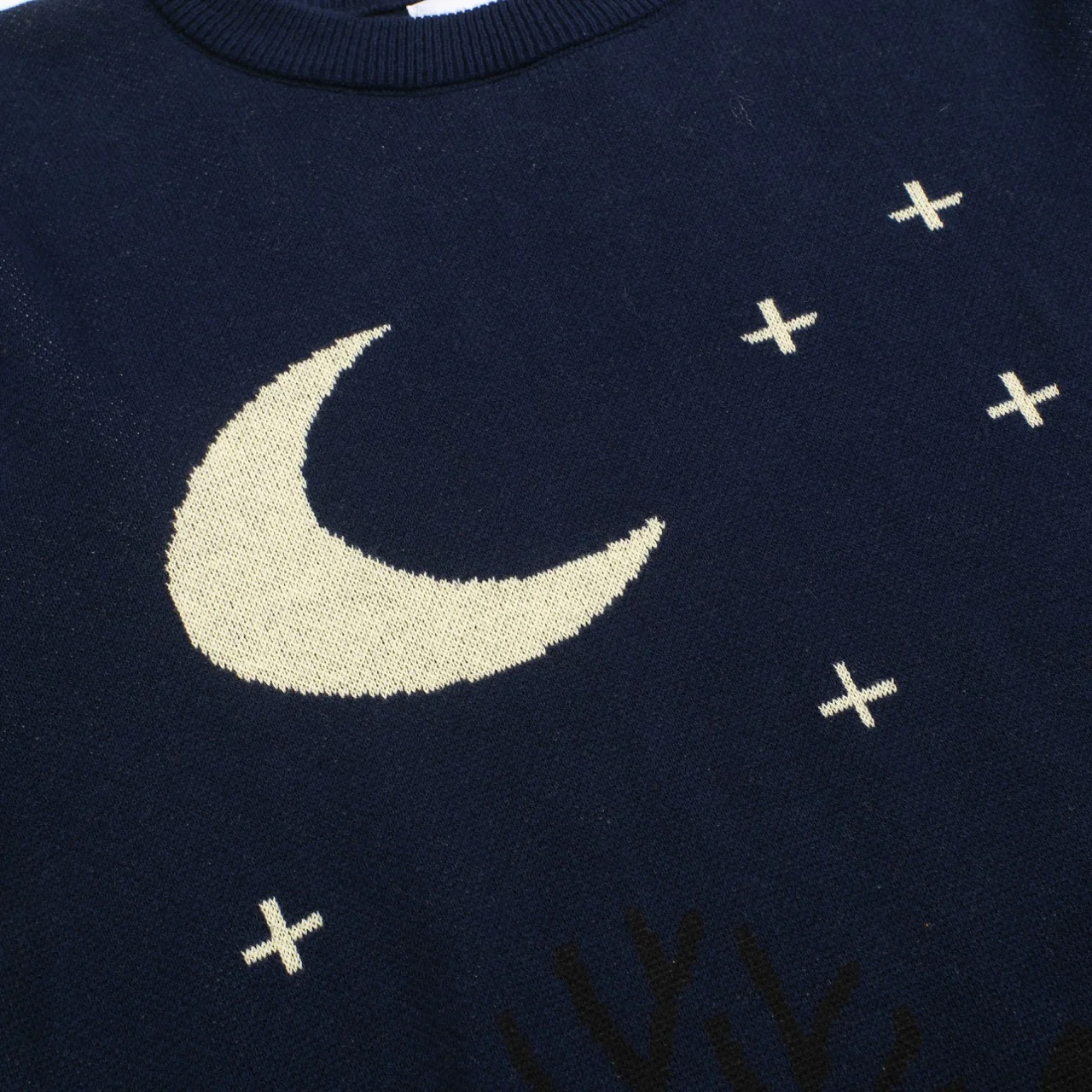 Women's dark blue Halloween night jacquard knitwear - Image 5