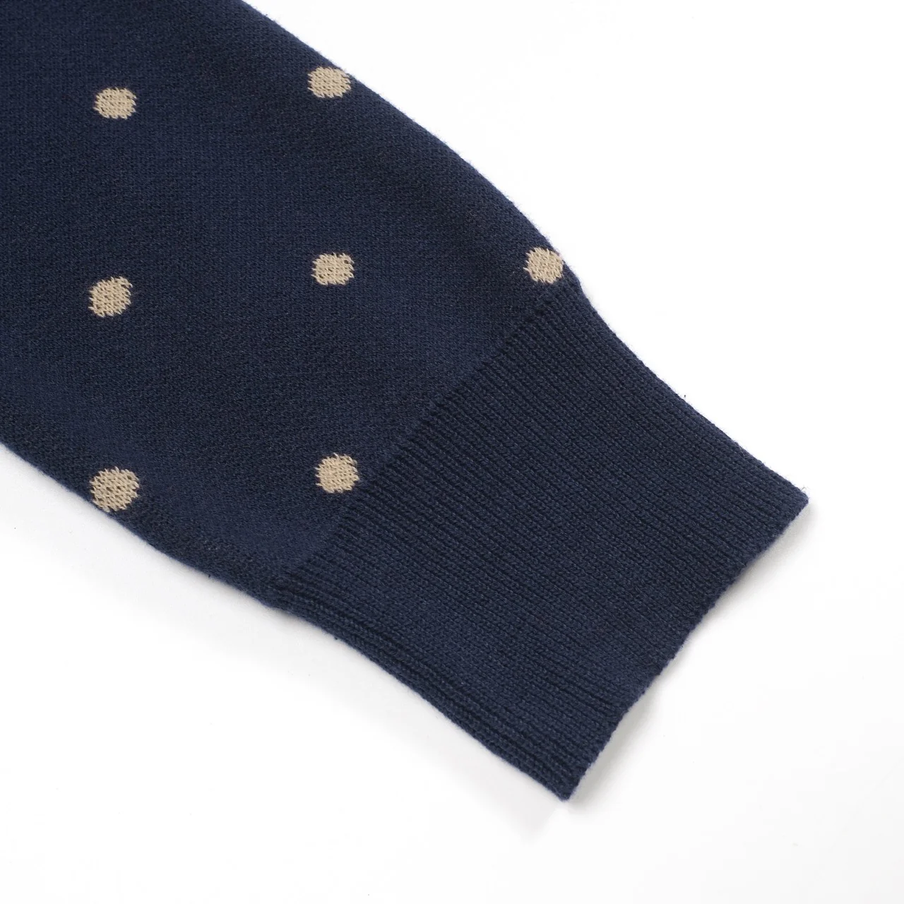 Women's dark blue magpie plant jacquard cardigan - Cropped Length - Image 7