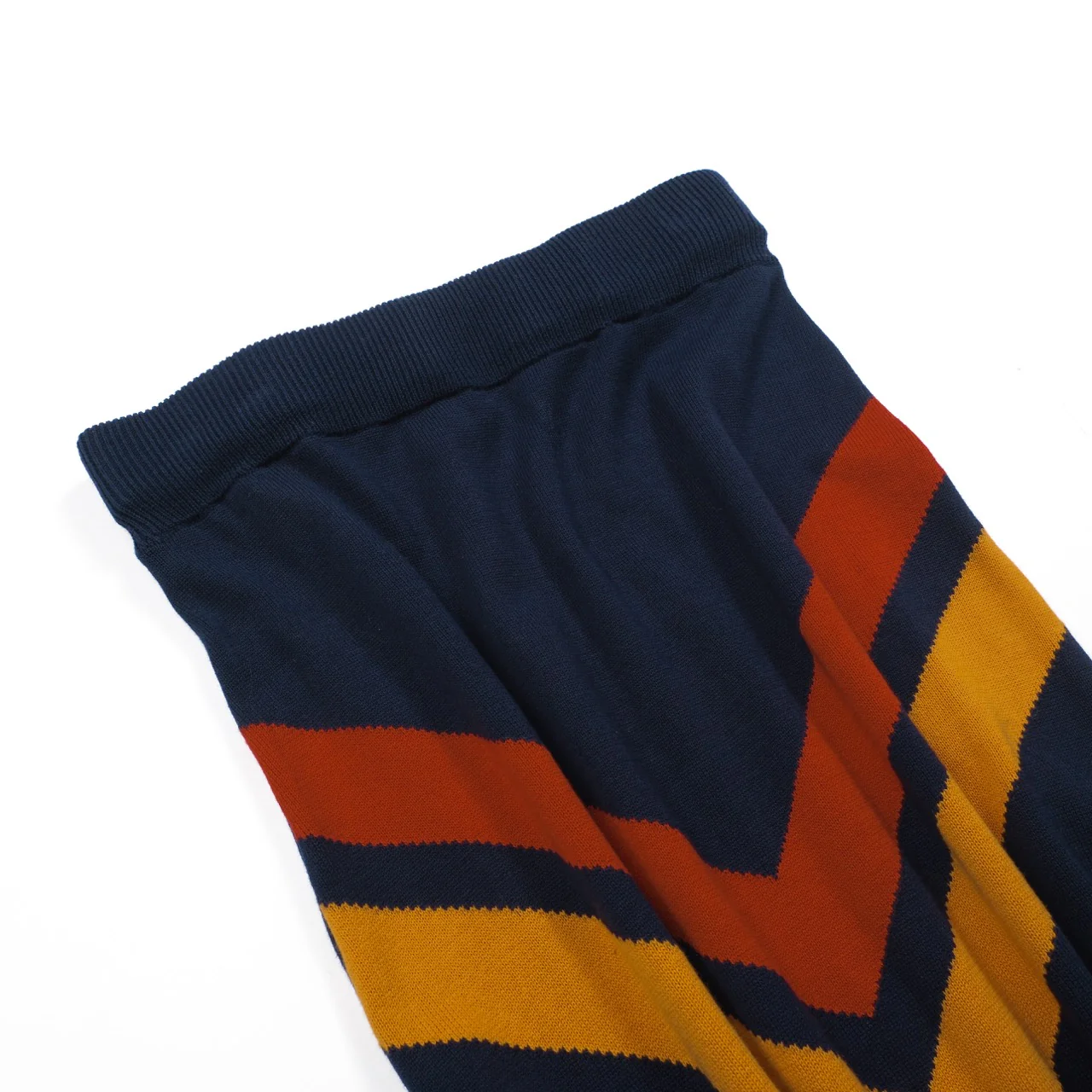 Women's dark blue striped knitted skirt suit - Image 17