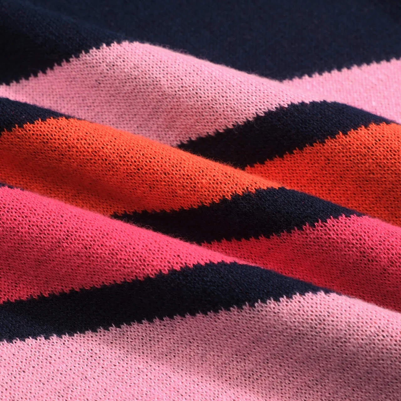 Women's dark blue vintage diagonal stripe knitwear - Image 2