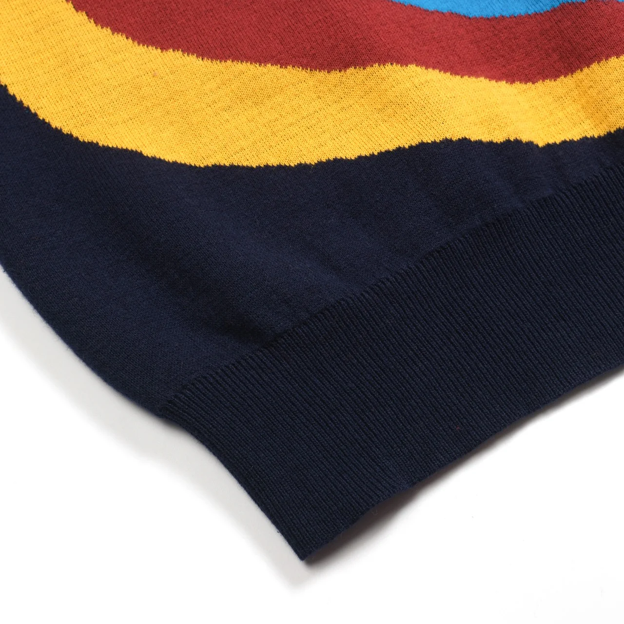 Women's dark blue wavy stripe knitwear - Image 6