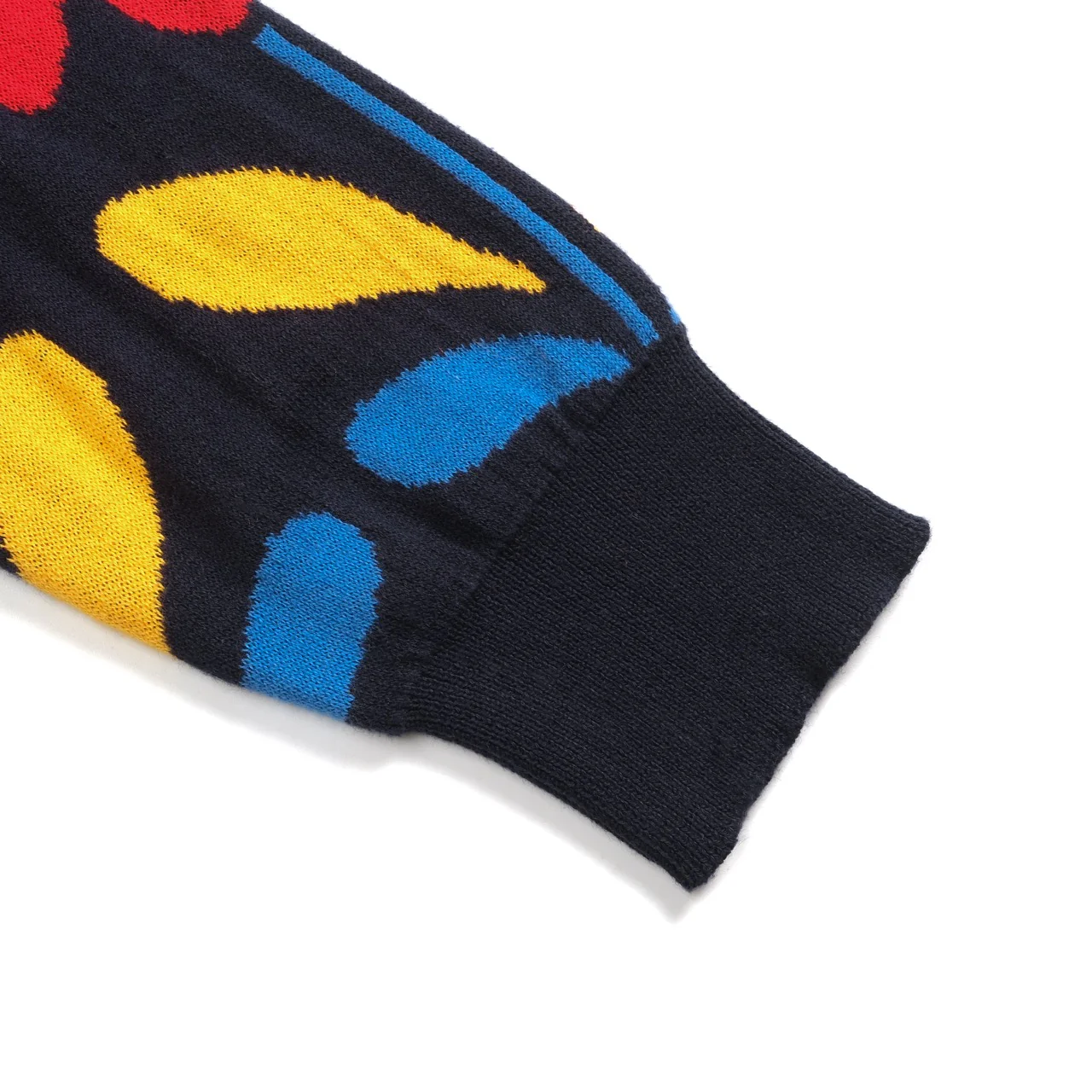 Women's deep blue flowers college style jacquard knitwear - Image 6