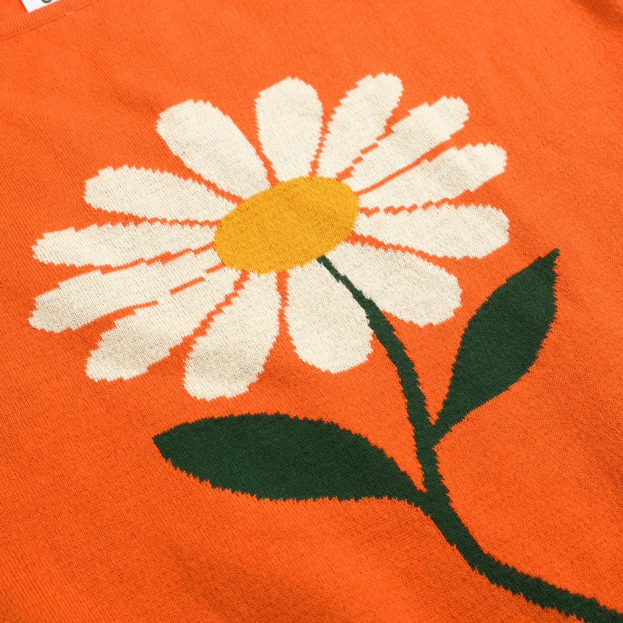 Women's floral jacquard knit sweep-shoulder T-shirt - short version size - Image 2