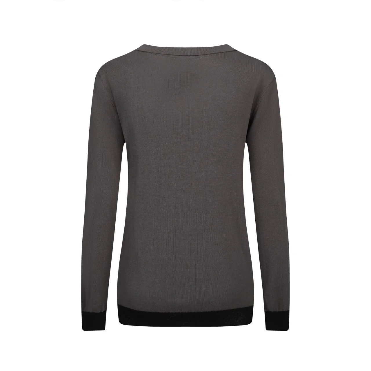 Women's gray dachshund jacquard V-neck knitwear - Image 3