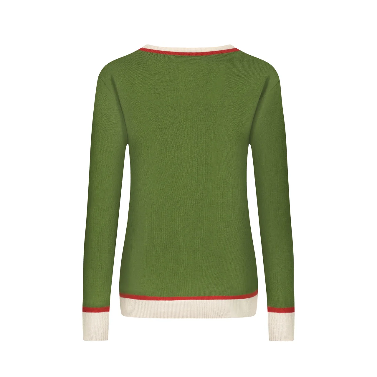 Women's green bird embroidered knitted cardigan - Image 3