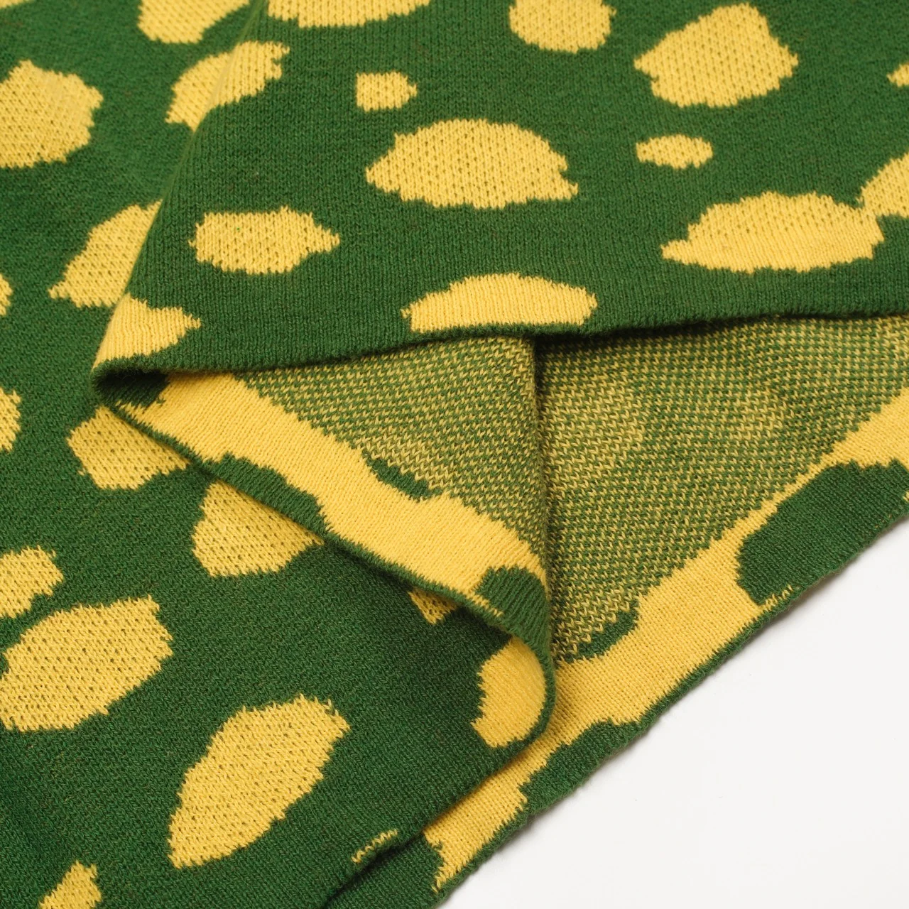 Women's green leopard print animal blouse skirt knit suit - Image 10