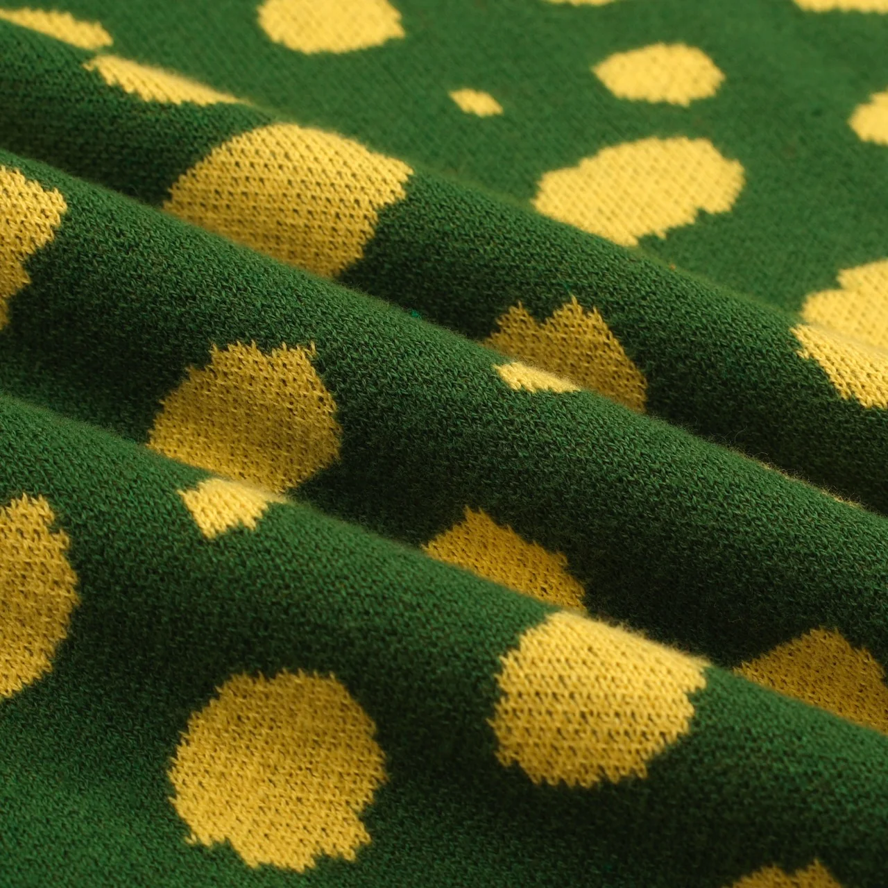 Women's green leopard print animal blouse skirt knit suit - Image 8
