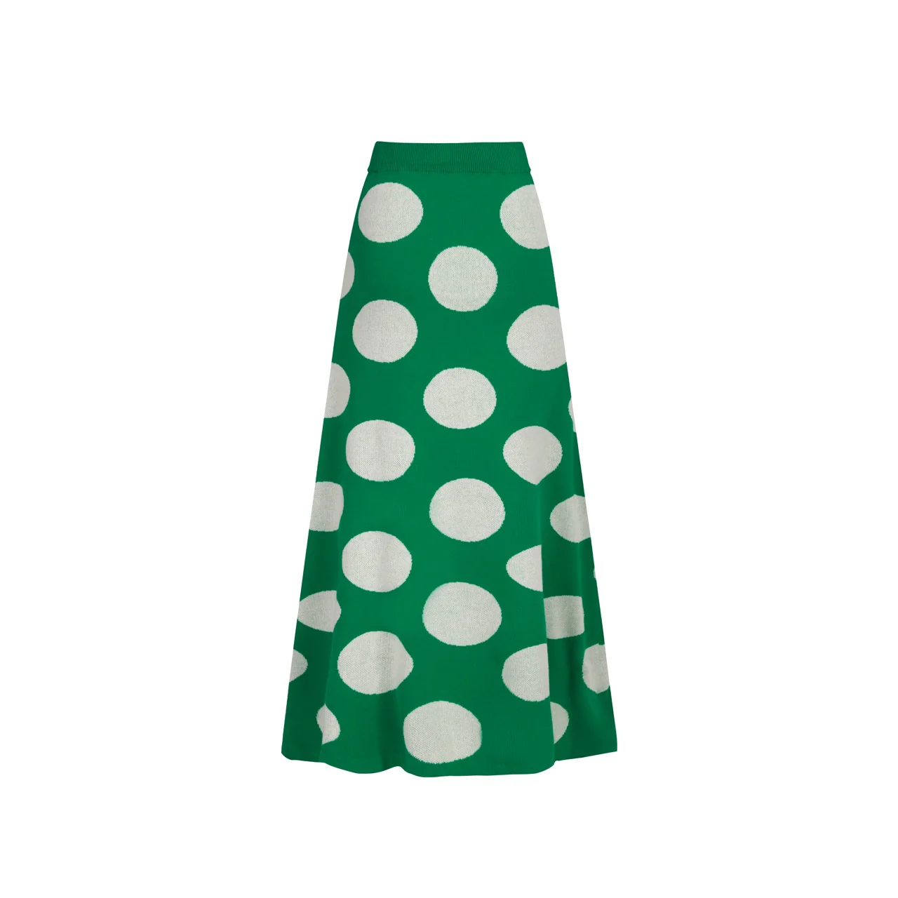 Women's green polka dots vintage knit skirt - Image 3