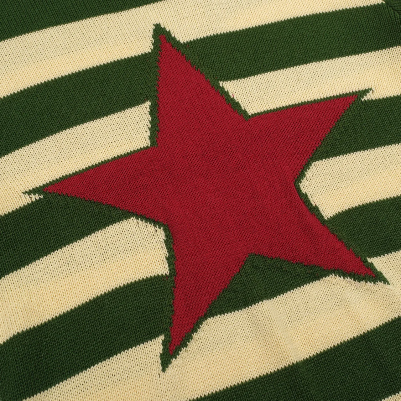Women's green striped vintage pentacle knitwear-longer sleeves - Image 2