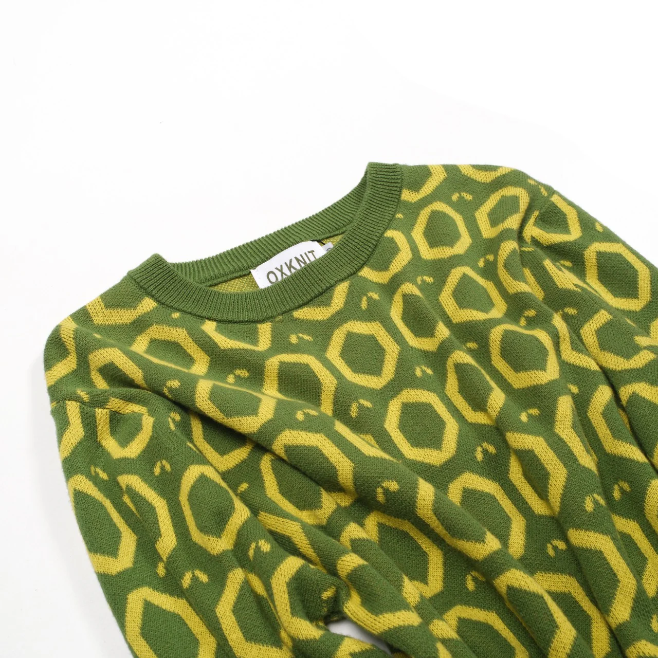 Women's Green Vintage Classic Knitted skirt suit - Image 15