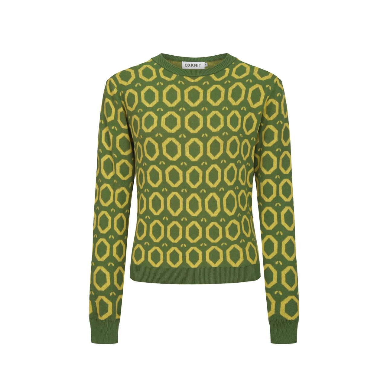 Women's Green Vintage Classic Knitted skirt suit - Image 3