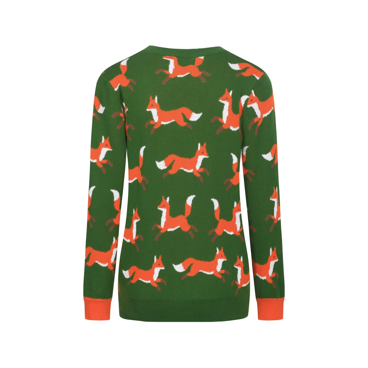 Women's green vintage fox jacquard knitwear - Image 3