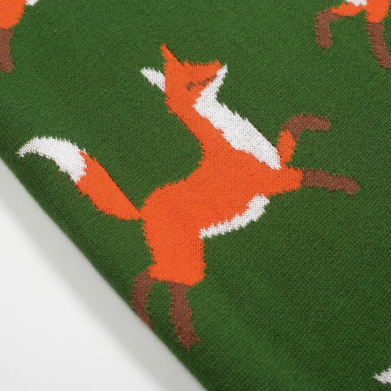 Women's green vintage fox jacquard knitwear - Image 5