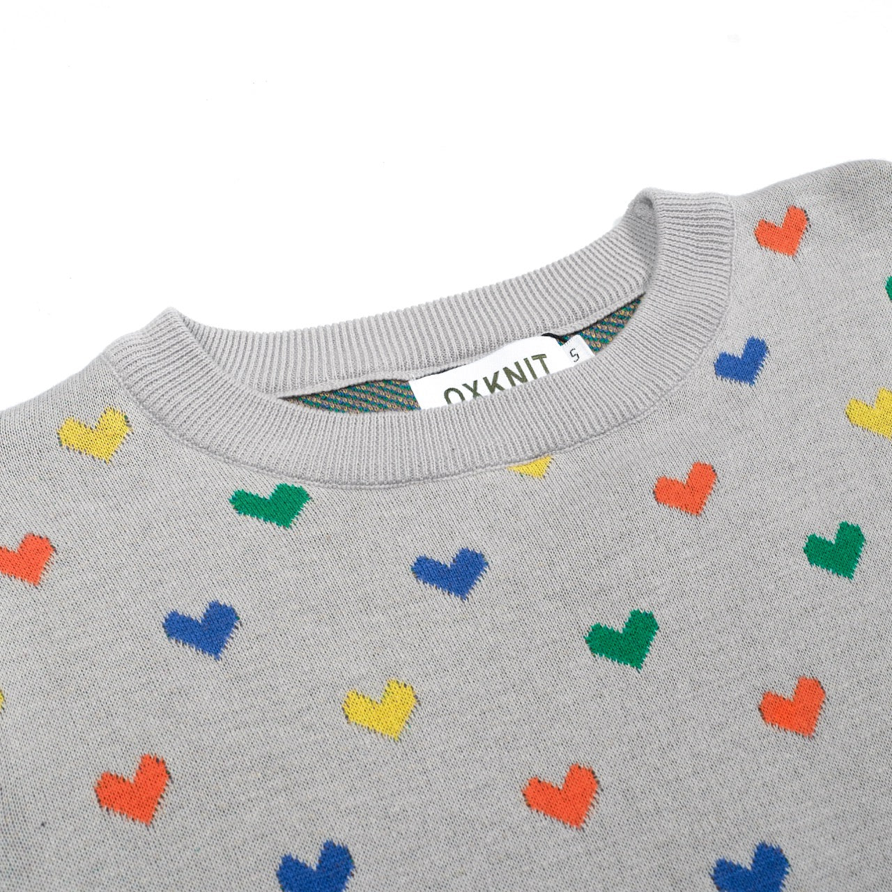 Women's grey heart-shaped vintage jacquard knitwear - Image 4