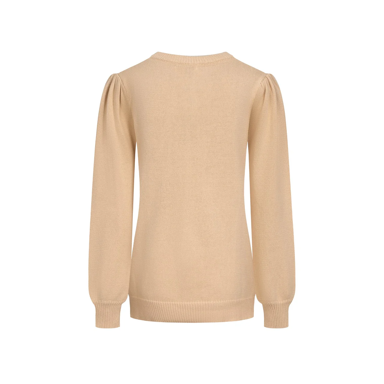 Women's khaki rose vintage bubble sleeve knitwear - Image 3