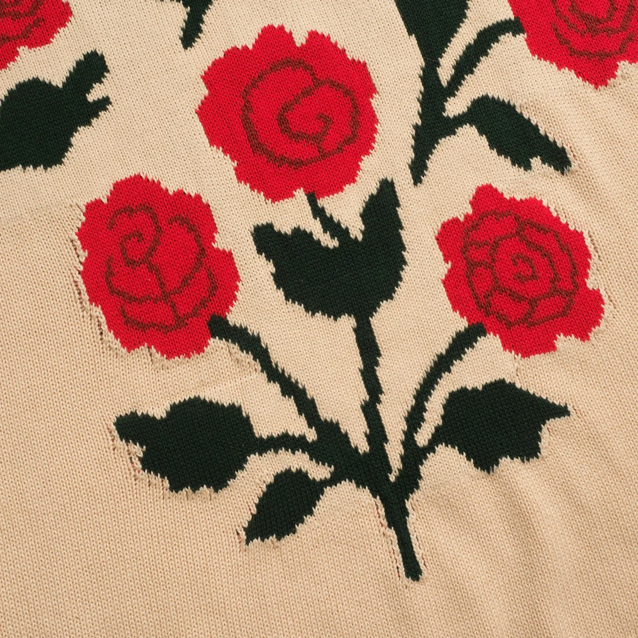 Women's khaki rose vintage bubble sleeve knitwear - Image 6