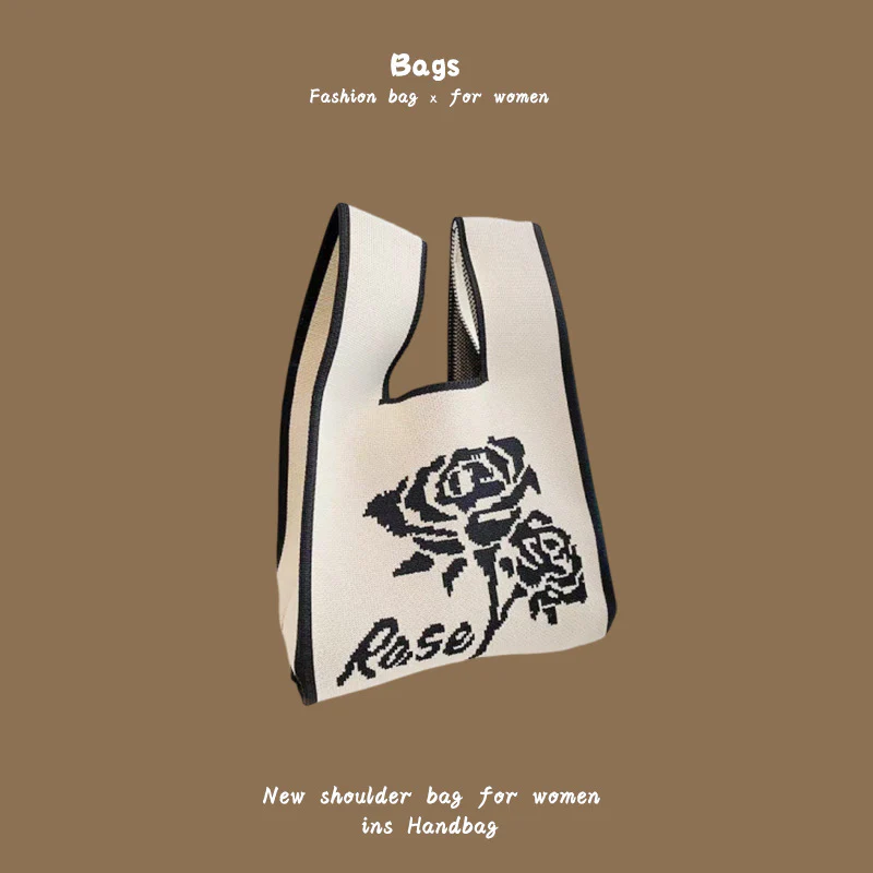 Women's knitted handbag bucket bag - Image 11