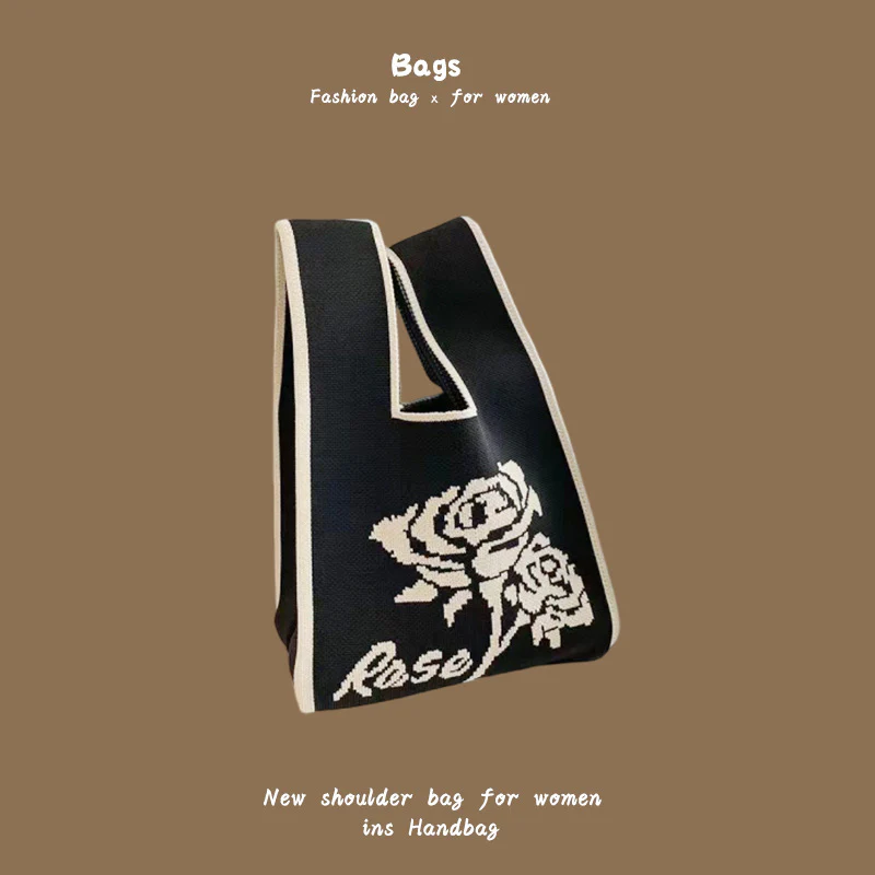 Women's knitted handbag bucket bag - Image 12