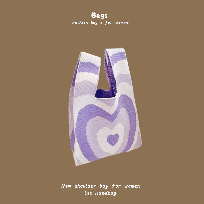 Women's knitted handbag bucket bag - Image 39