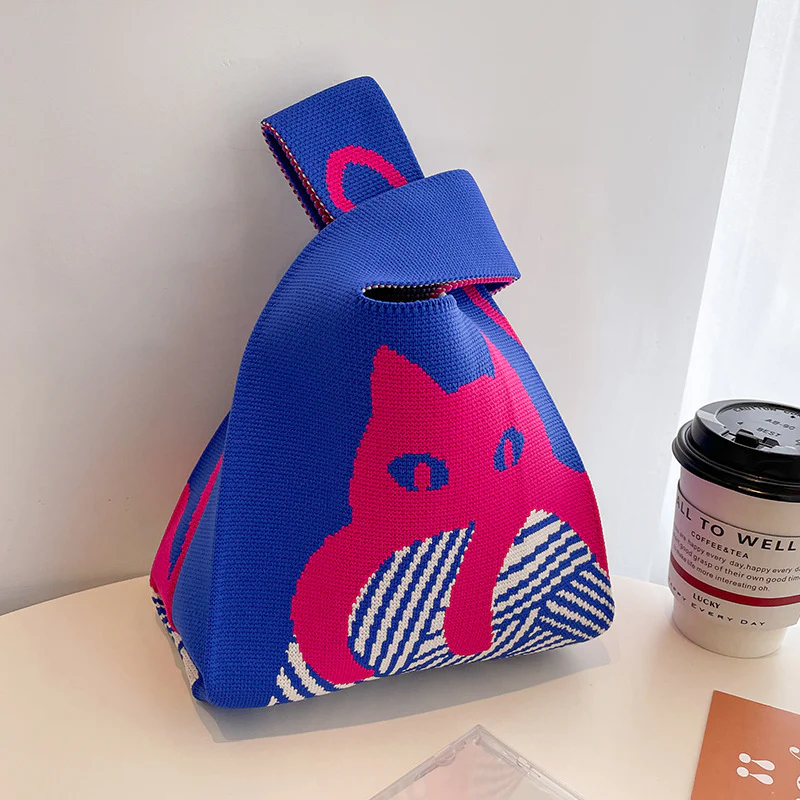 Women's knitted handbag bucket bag - Image 78