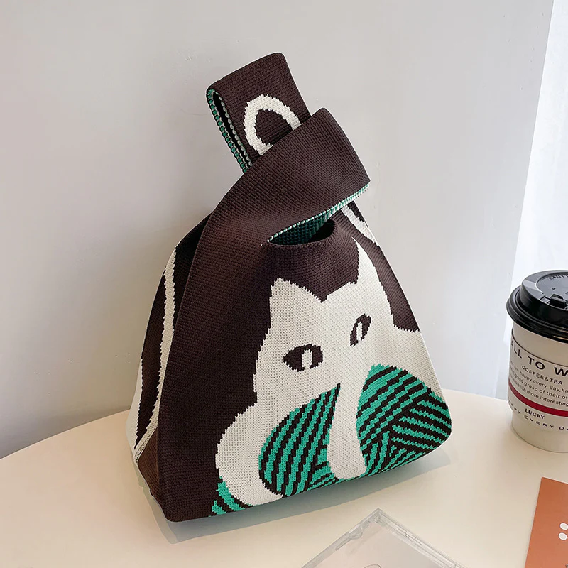 Women's knitted handbag bucket bag - Image 79