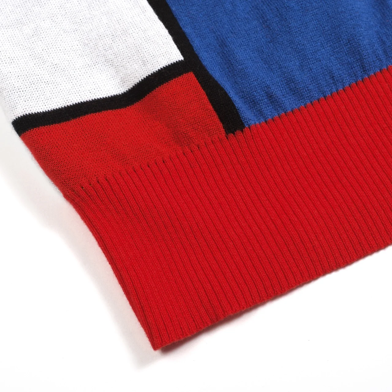 Women's matching jacquard skew shoulder knit T-shirt - Short Size - Image 6