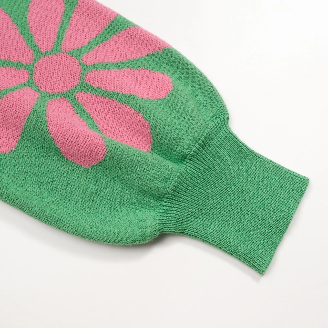 Women's multicolor art flower bubble sleeve knitwear - Image 7