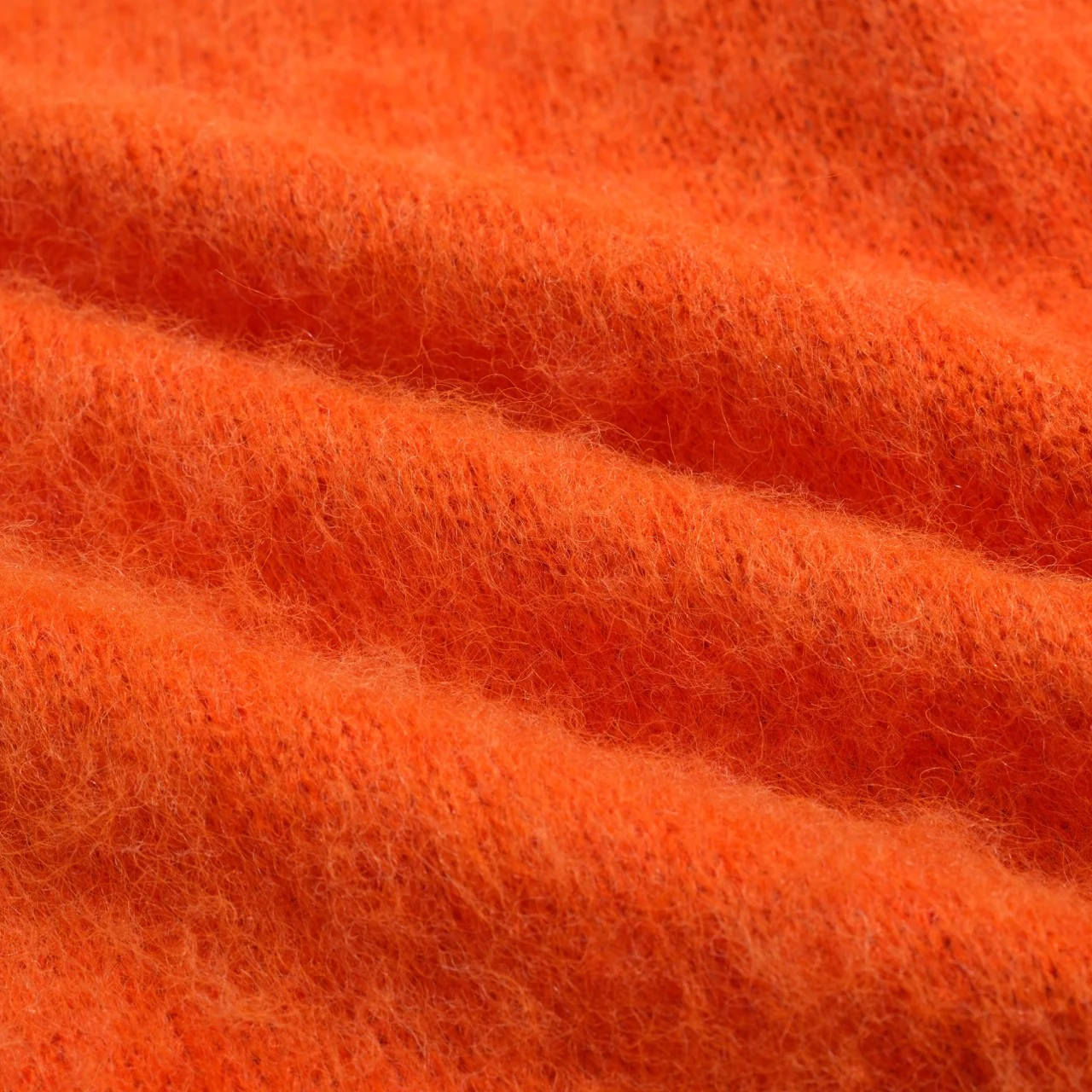 Women's orange cute cat jacquard plush knitwear - Image 2