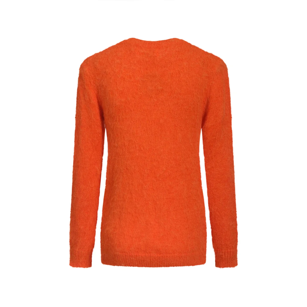 Women's orange cute cat jacquard plush knitwear - Image 3