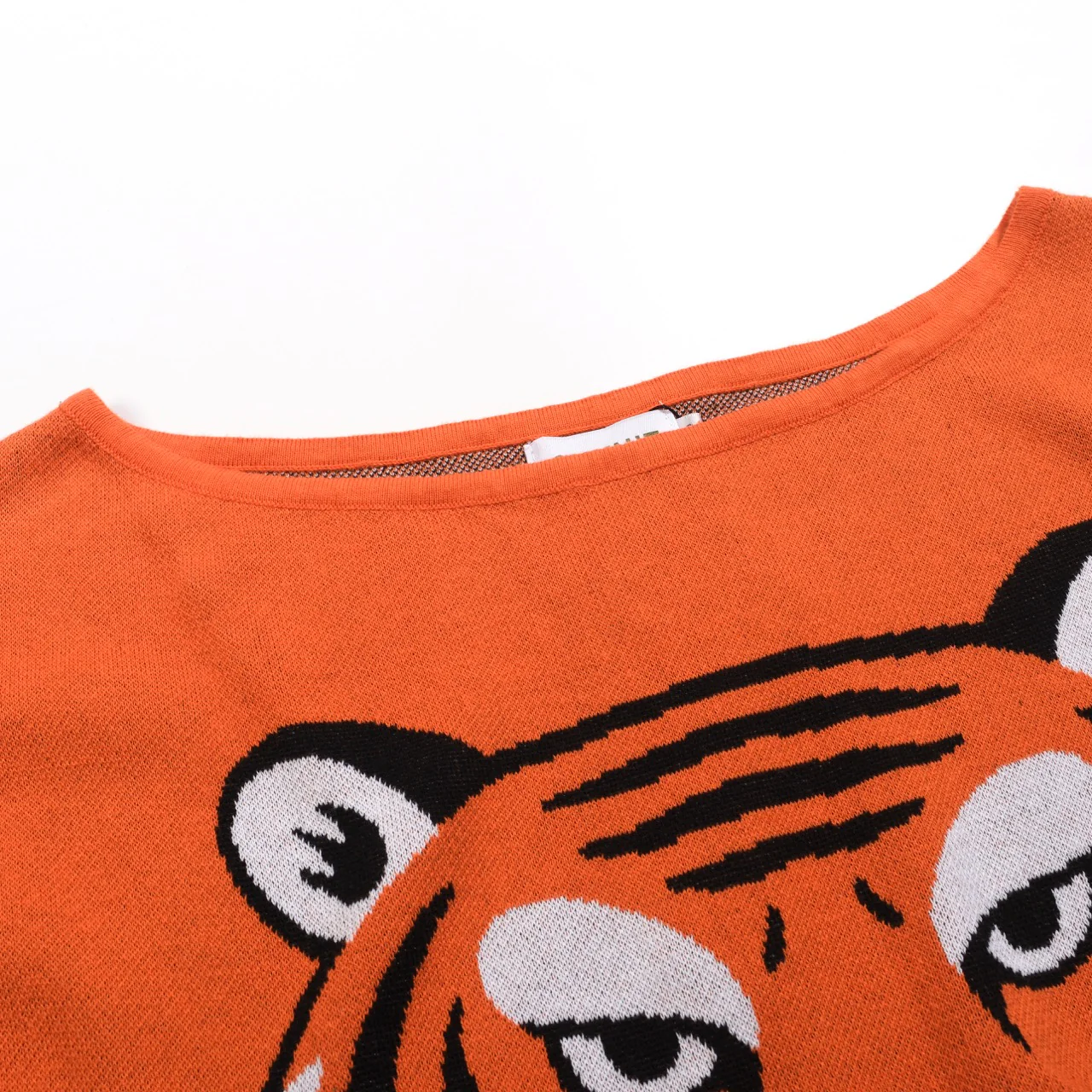 Women's orange Slant Shoulder Knit T-shirt - short version size - Image 4