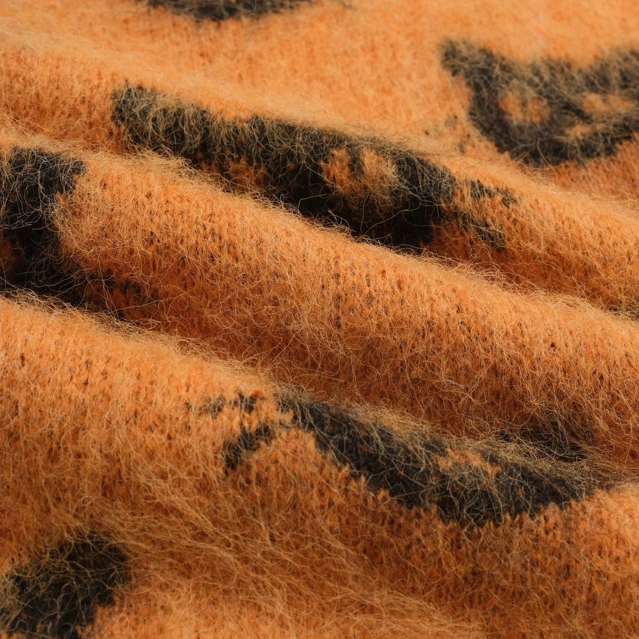 Women's orange vintage cat head jacquard knitwear - Image 7